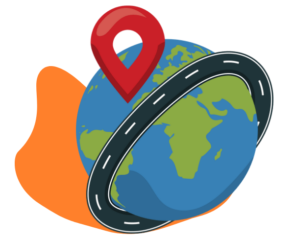 PlanetaCarretera Ilustración del planeta tierra rodeado por una carretera