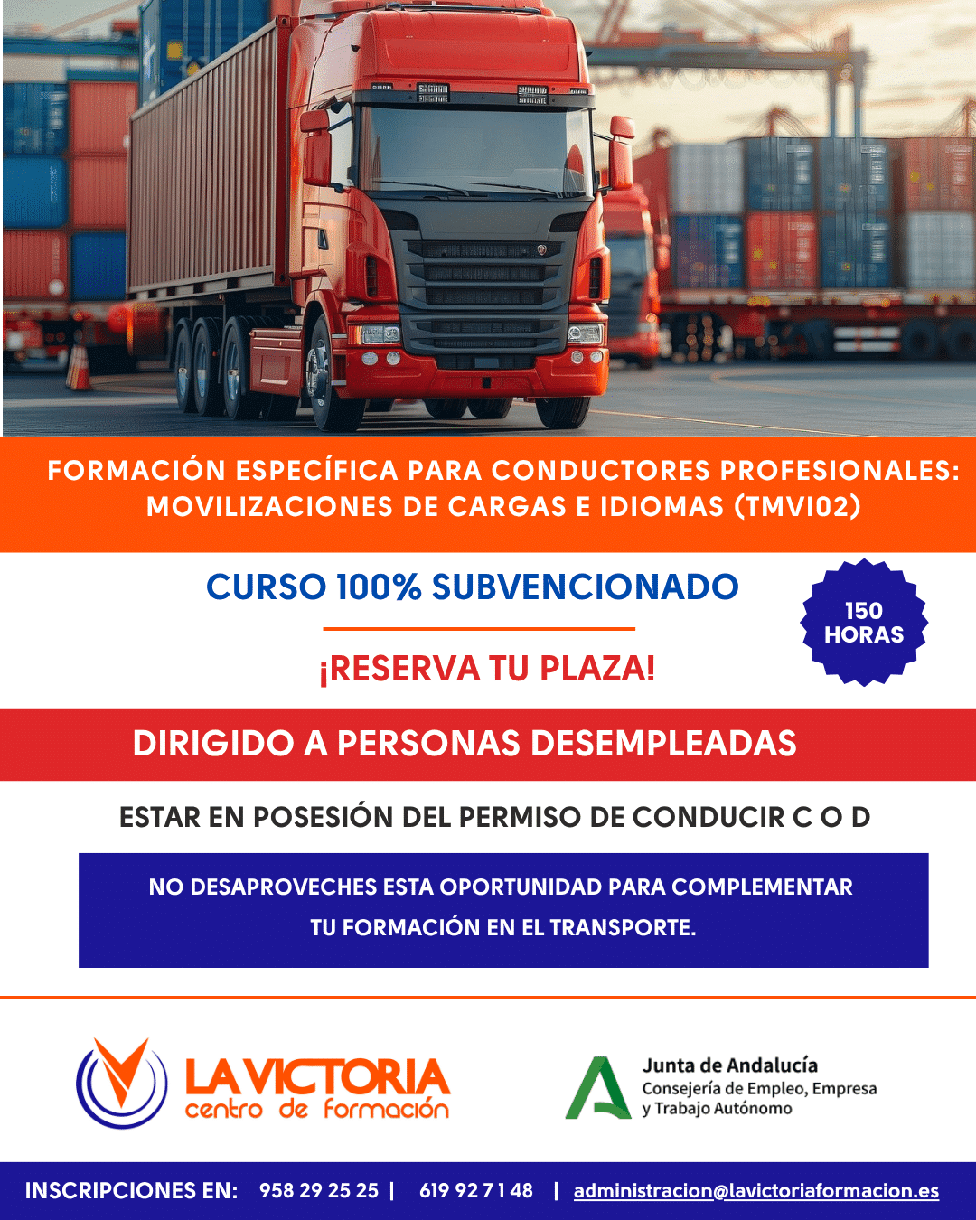 Folleto descriptivo solo oferta de formación subvencionada